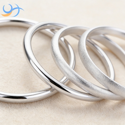 925 Sterling Silver Unisex Dainty Matt High Polish Stackable Geometric Office/Career Ring for Women Men Couples Wedding