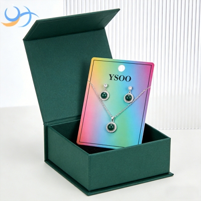 CMYK Color Custom Logo Earring Jewelry Card Hanging Display Earring Card Packaging Holder With Necklace
