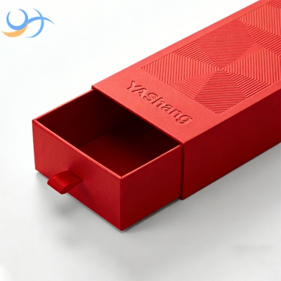 Custom logo Jewelry Packaging Red Paper Drawer Box Earring Bracelet Necklace Gift Jewelry Box