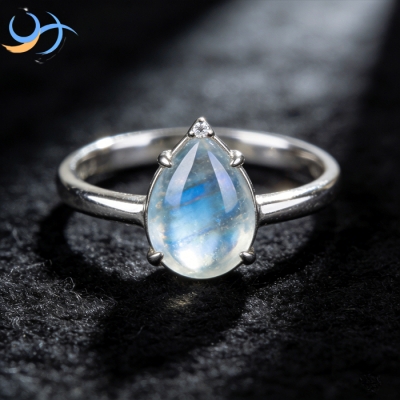 Wholesale Bulk Order Fine Sterling Silver Ring Shiny Moonstone Crystal for Wedding Engagement Parties Daily