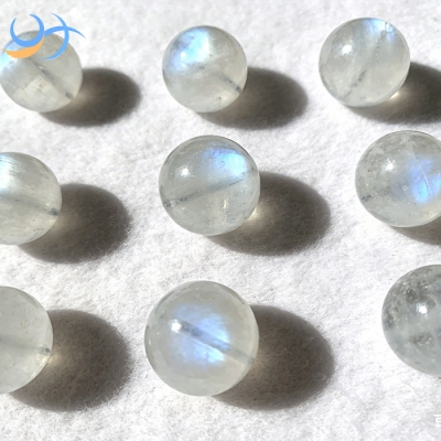 Natural Rainbow Moonstone Loose Round 3mm to Cabochon Flat Back - Loose Rainbow Moonstone Blue Flashy Top Quality Gemstone